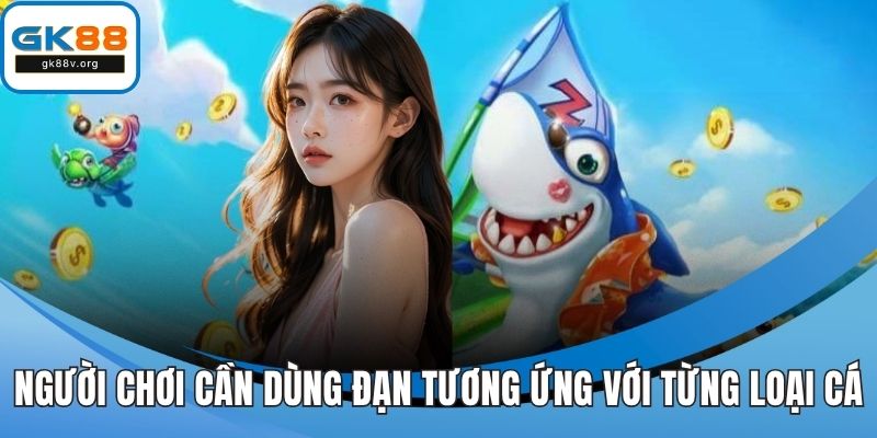 Người chơi cần dùng đạn tương ứng với từng loại cá